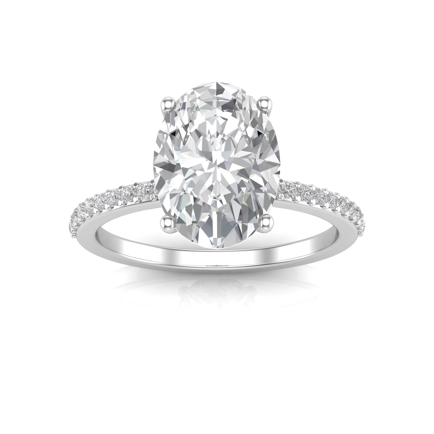 3.4ct Radiant Baguette 3-Stone Wedding Engagement Promise Ring 14k White Gold 
