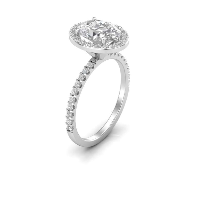 Oval Halo Engagement Ring ERH2 My Moissanite Custom Jewelry Harro Gem Moissanite..