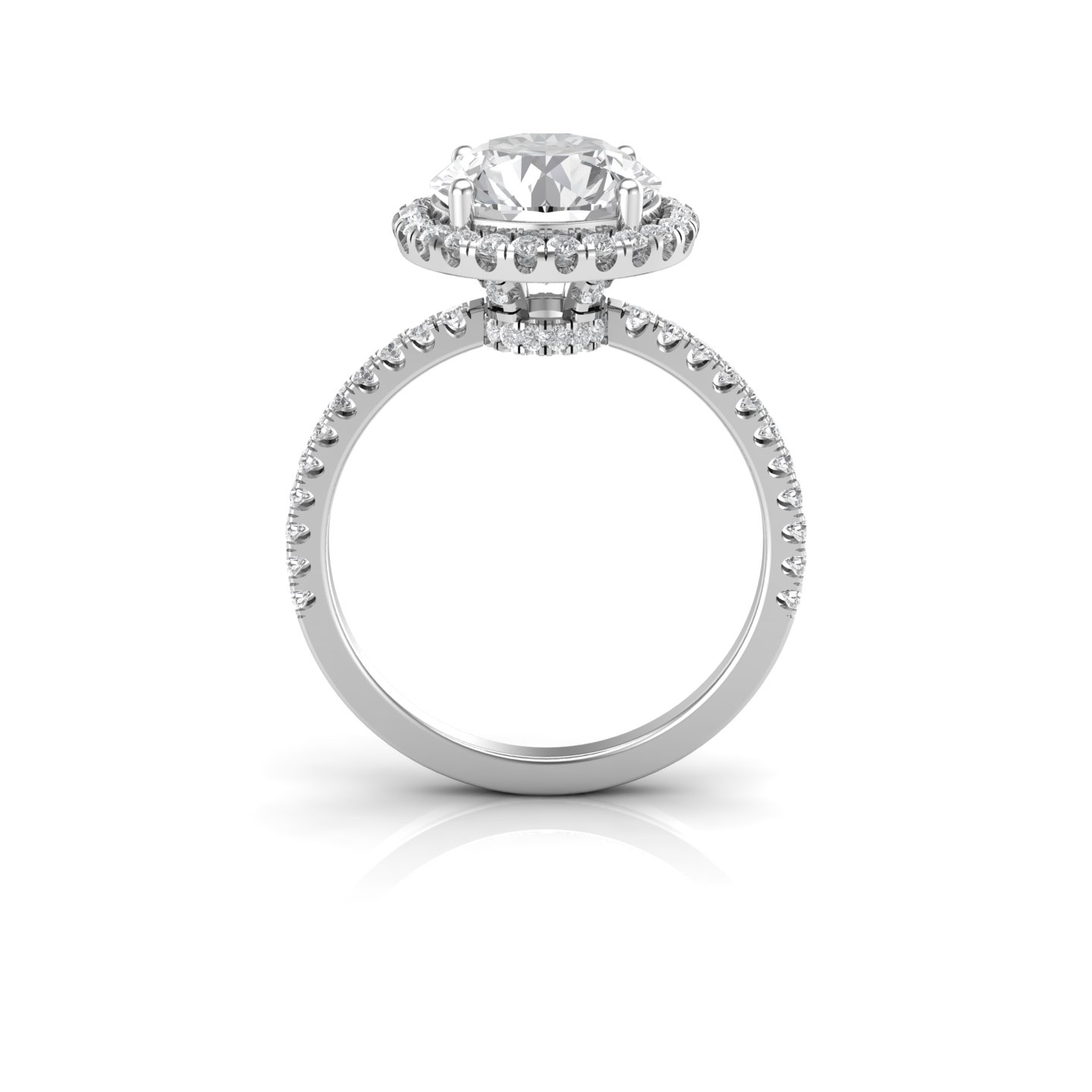 Round Engagement Ring - Diamond Hidden Halo - My Moissanite - Custom ...